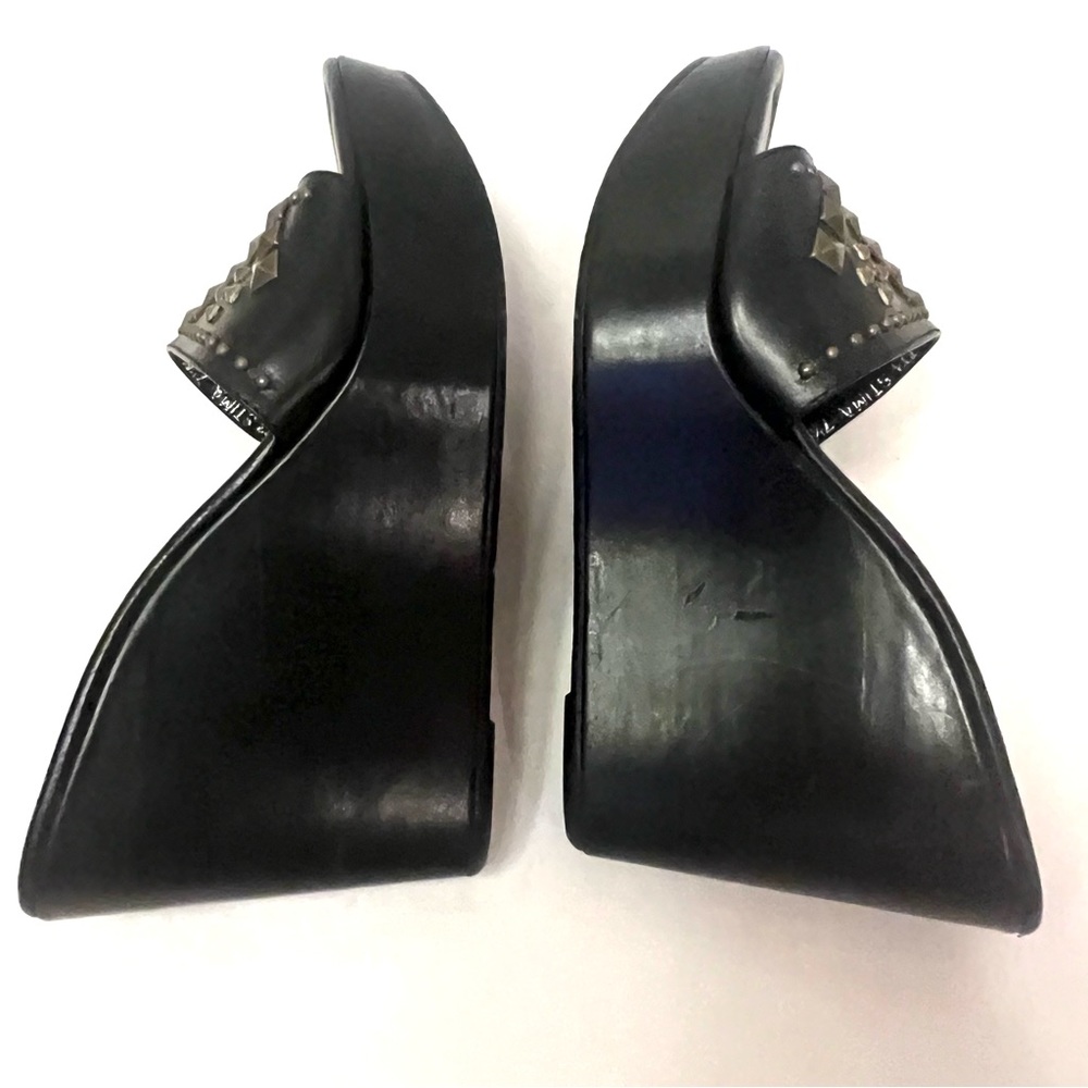 Donald J. Plane Black STIMA Jewel Wedge Sandal Sz 7.5 B13/11 - Picture 6 of 12
